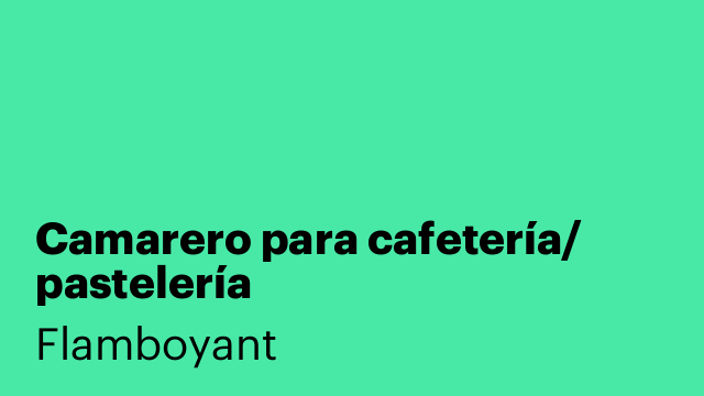 Camarero para cafetería/ pastelería