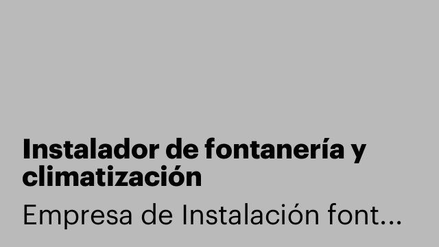 Instalador de fontanería y climatización