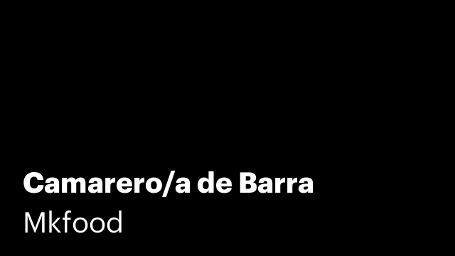 Camarero/a de Barra