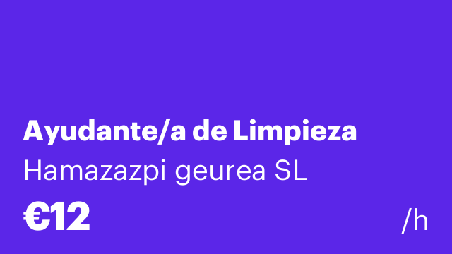 Ayudante/a de Limpieza