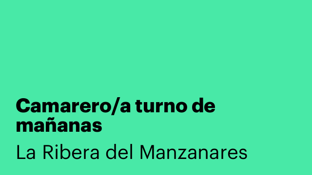 Camarero/a turno de mañanas