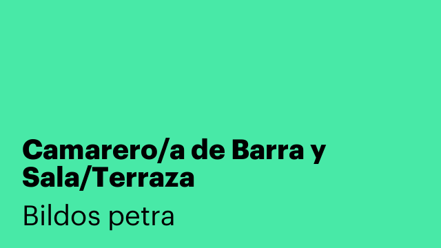 Camarero/a de Barra y Sala/Terraza