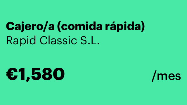 Cajero/a (comida rápida)