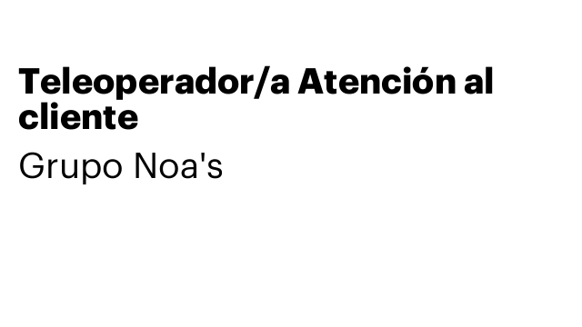 Teleoperador/a Atención al cliente
