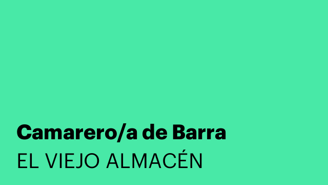 Camarero/a de Barra