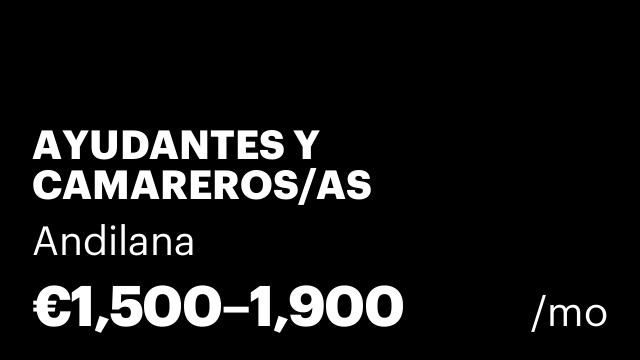AYUDANTES Y CAMAREROS/AS