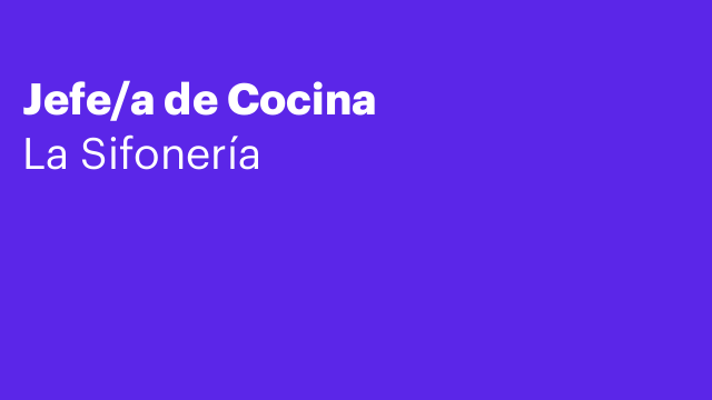 Jefe/a de Cocina