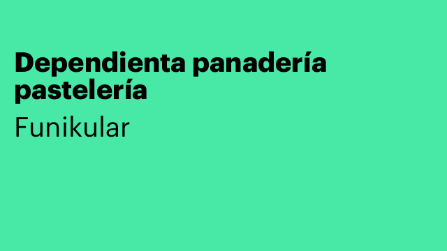 Dependienta panadería pastelería