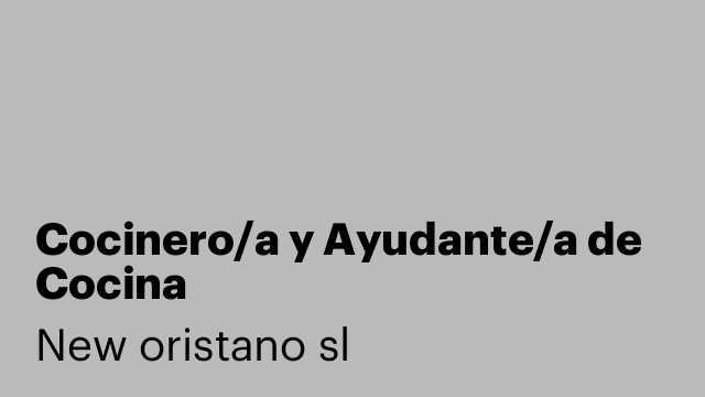 Cocinero/a y Ayudante/a de Cocina