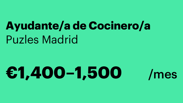 Ayudante/a de Cocinero/a