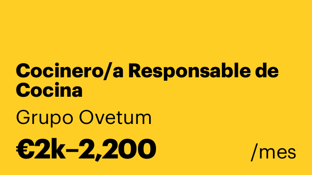 Cocinero/a Responsable de Cocina