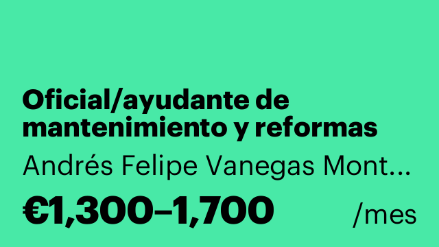 Oficial/ayudante de mantenimiento y reformas