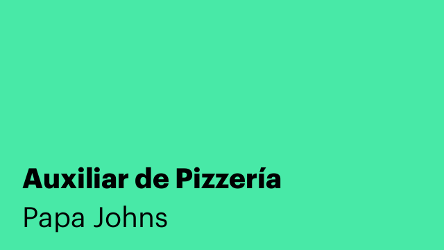 Auxiliar de Pizzería