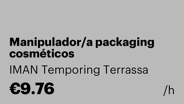 Manipulador/a packaging cosméticos
