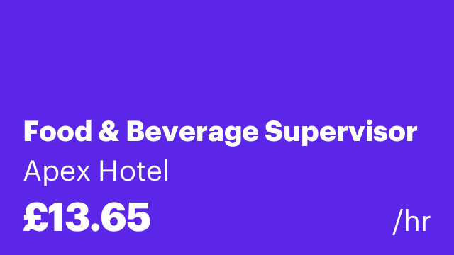 Food & Beverage Supervisor