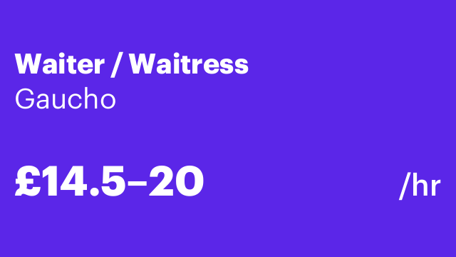 Waiter / Waitress