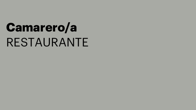 Camarero/a