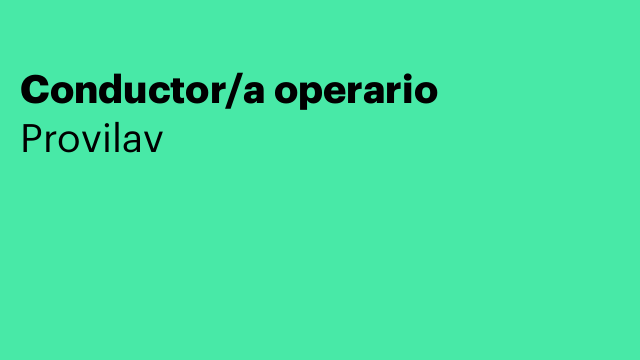 Conductor/a operario