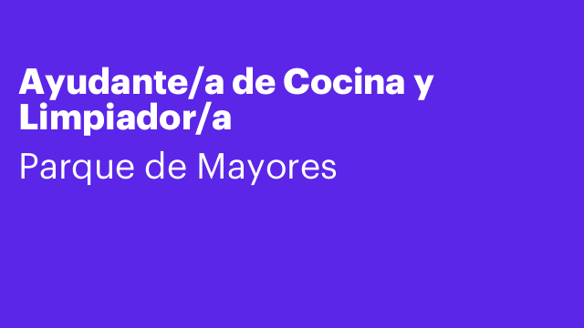 Ayudante/a de Cocina y Limpiador/a