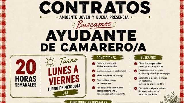 Ayudante de Camarero/a