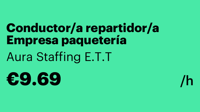 Conductor/a repartidor/a Empresa paquetería