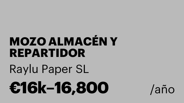 MOZO ALMACÉN Y REPARTIDOR