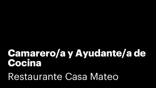 Camarero/a y Ayudante/a de Cocina