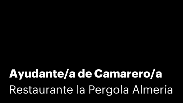 Ayudante/a de Camarero/a