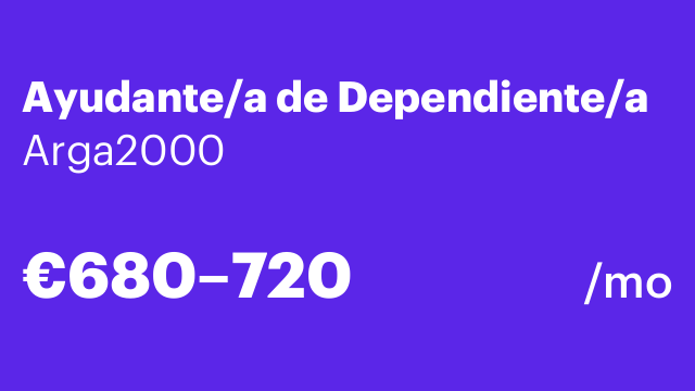 Ayudante/a de Dependiente/a