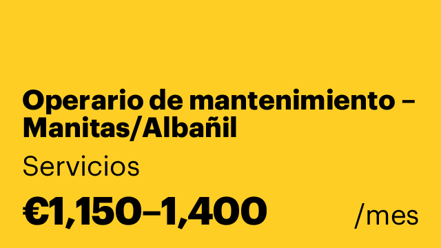 Operario de mantenimiento – Manitas/Albañil