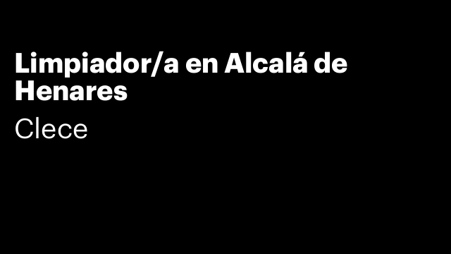 Limpiador/a en Alcalá de Henares