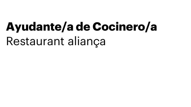 Ayudante/a de Cocinero/a