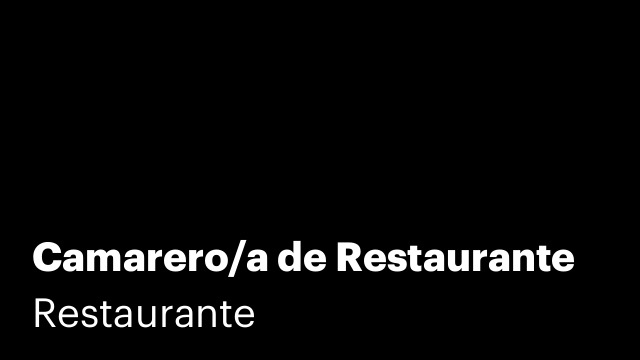 Camarero/a de Restaurante