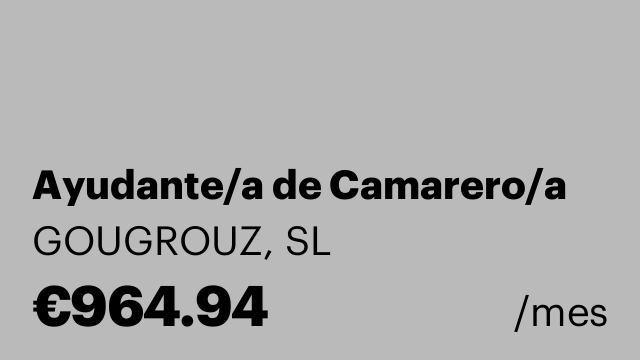 Ayudante/a de Camarero/a