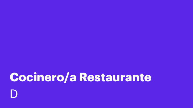 Cocinero/a Restaurante