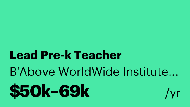 Lead Pre-k Teacher