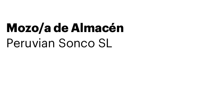 Mozo/a de Almacén