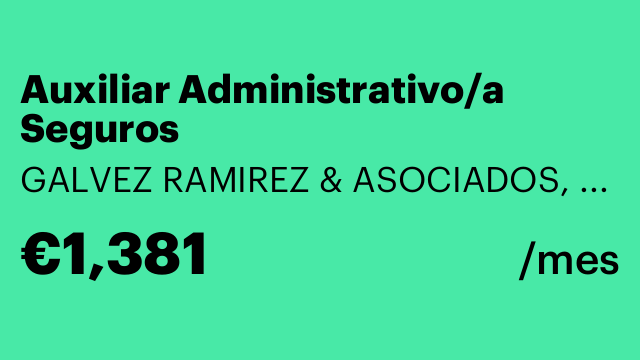 Auxiliar Administrativo/a Seguros
