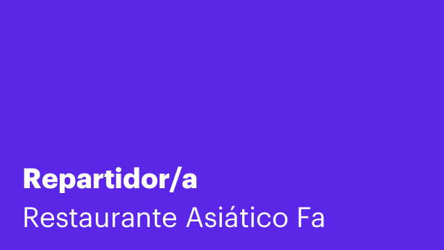 Repartidor/a