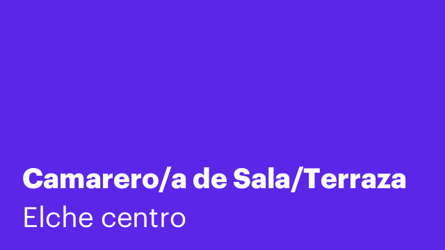 Camarero/a de Sala/Terraza