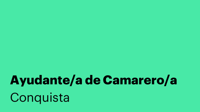 Ayudante/a de Camarero/a