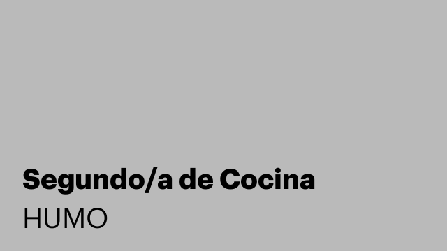 Segundo/a de Cocina