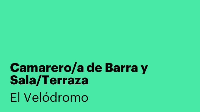 Camarero/a de Barra y Sala/Terraza