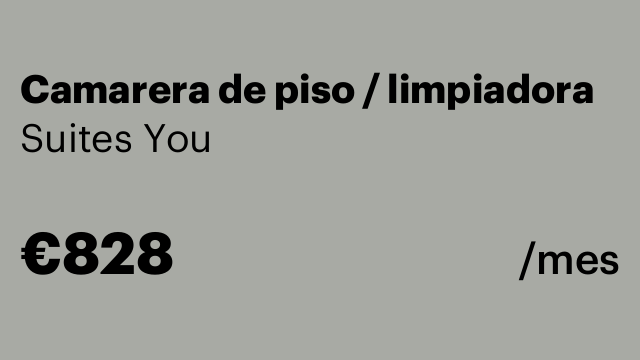 Camarera de piso / limpiadora