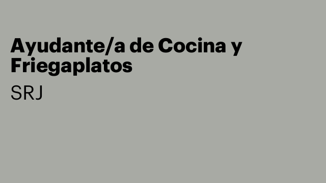 Ayudante/a de Cocina y Friegaplatos
