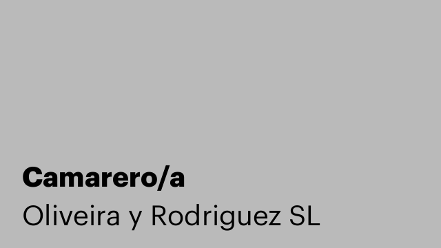 Camarero/a