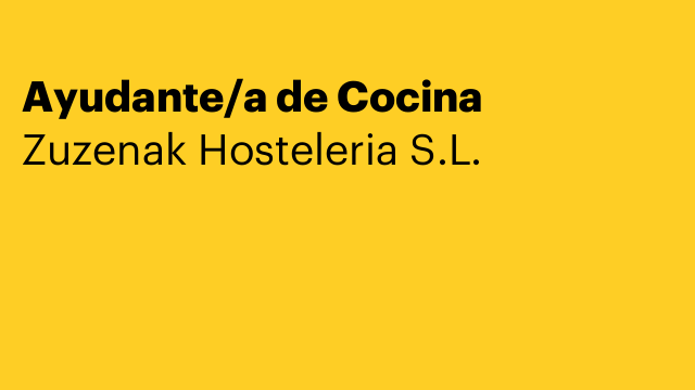 Ayudante/a de Cocina