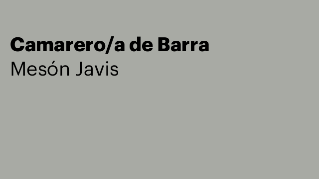 Camarero/a de Barra
