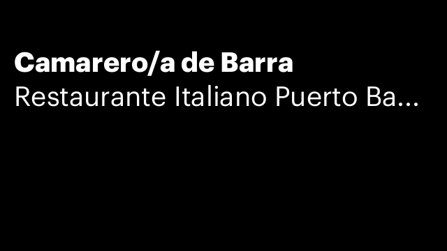 Camarero/a de Barra