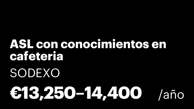 ASL con conocimientos en cafeteria